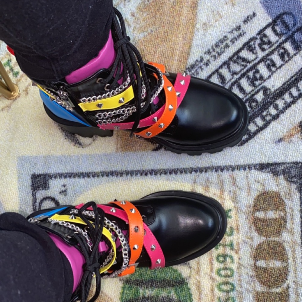 Multi Color Spoked Platform Boot - Picture 2 of 2